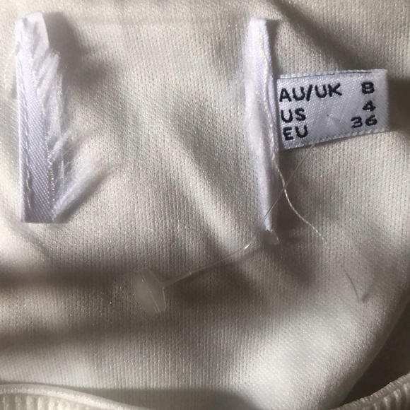 Princess Polly White Dragon Ribbon Scoop Neck Tee Dress Size 4 - Picture 5 of 5